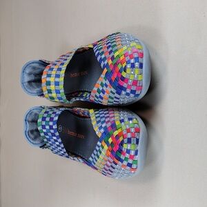 Bernie Mev Colorful Cuddly Mary Jane Woven Casual Multicolor Flat Slip on Shoes